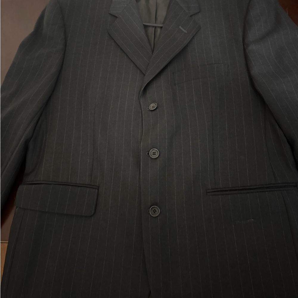 Classic Black Pinstripe Men's Suit